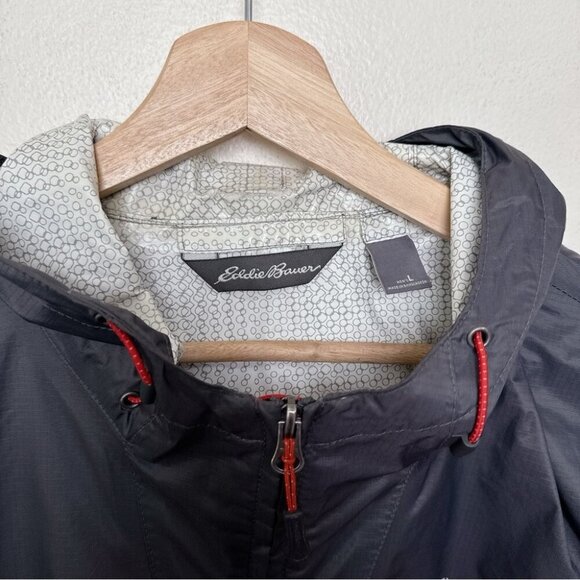 Eddie Bauer Mens Large Two Tone Grey Orange Windbreaker Jacket - Picture 10 of 14